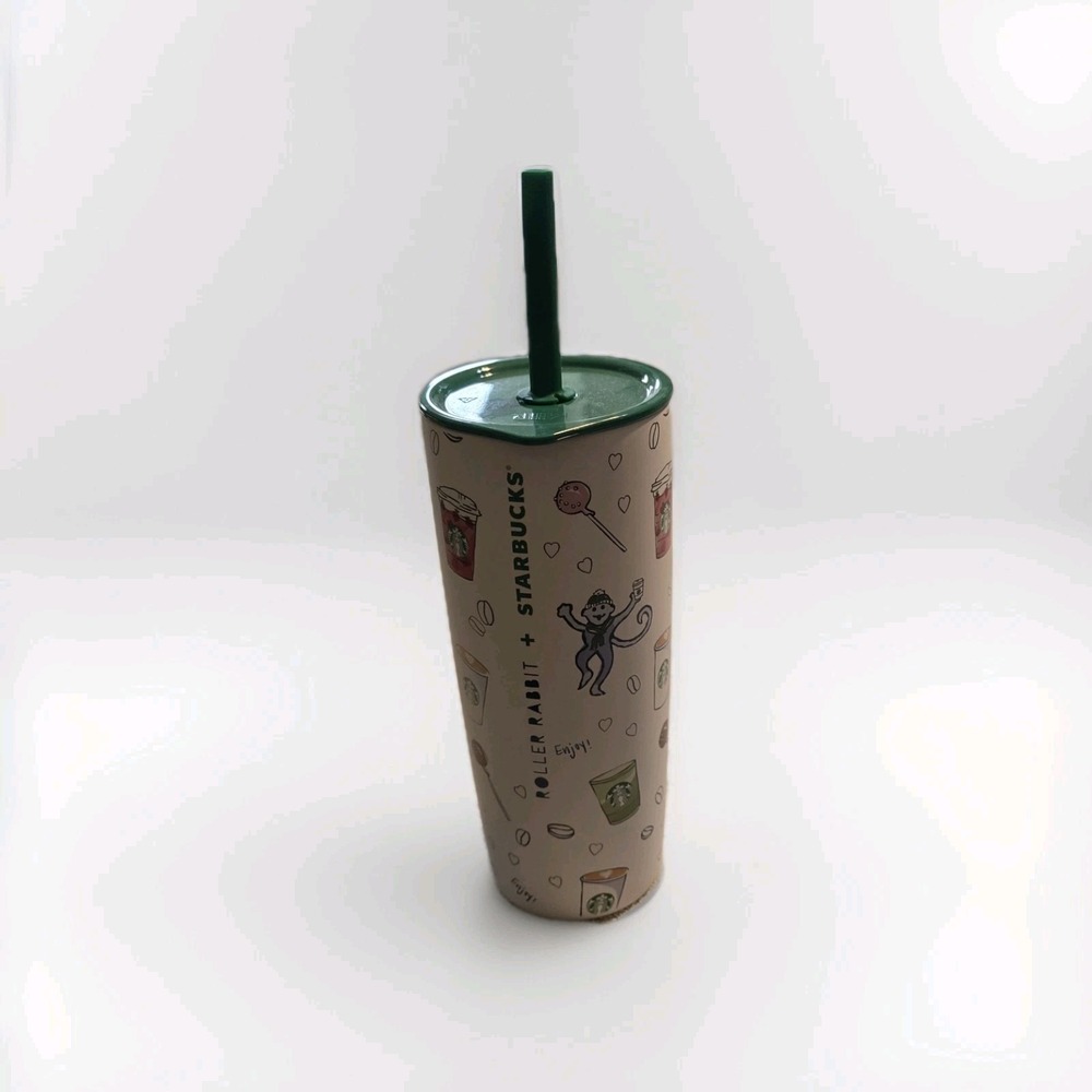 NEW Starbucks X Roller Rabbit Stainless Steel Tumbler Green Lid Rare   2025
